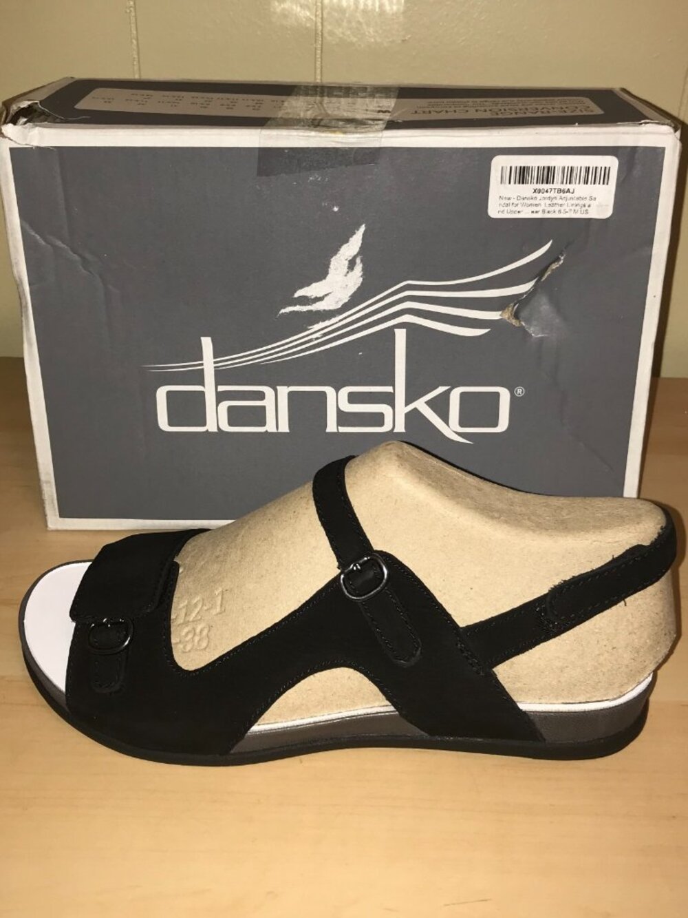 Women's Dansko Jordyn Nubuck Black Sandals -6213-470200 (Size 37) US: 6.5-7